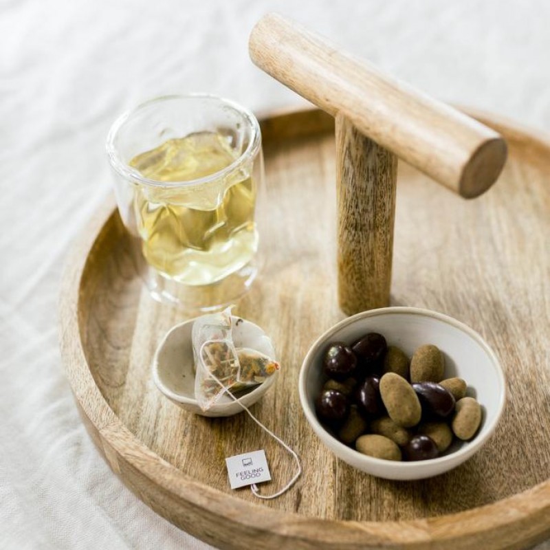 Handige serveerplank met houten handvat