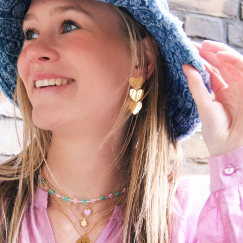 Stijlvolle stainless steel hartjes oorbellen