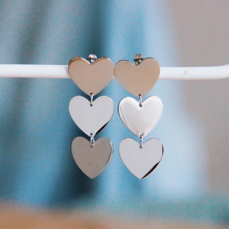 Stijlvolle stainless steel hartjes oorbellen