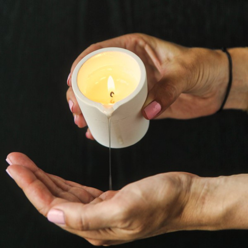 Massagekaars met leuke teksten