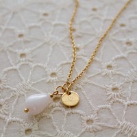 gouden ketting- ketting met edelsteen- edelsteen- hartjes ketting- dunne ketting
