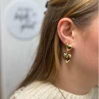 oorbellen- oorbellen met hartjes- oorbellen groot en klein hart - hart oorbellen- zusss oorbellen