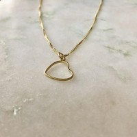 Ketting of armbandje met open hartje in zilver of goud