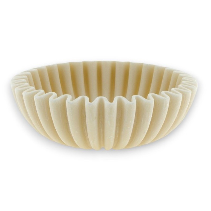 Unieke beige 'wave' schaal