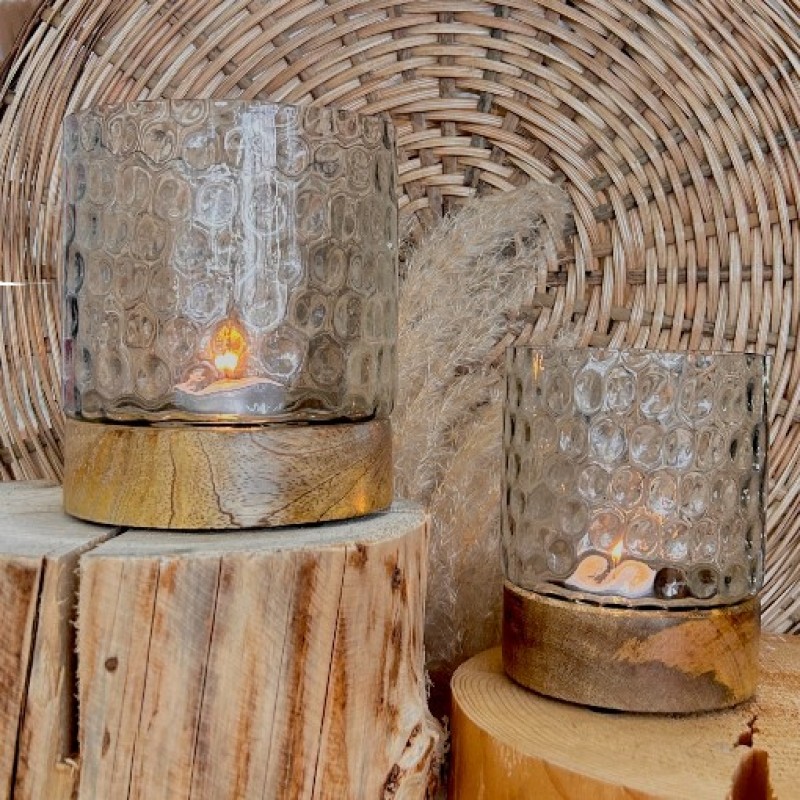 Rustieke windlichten set kandelaars 'Wila'